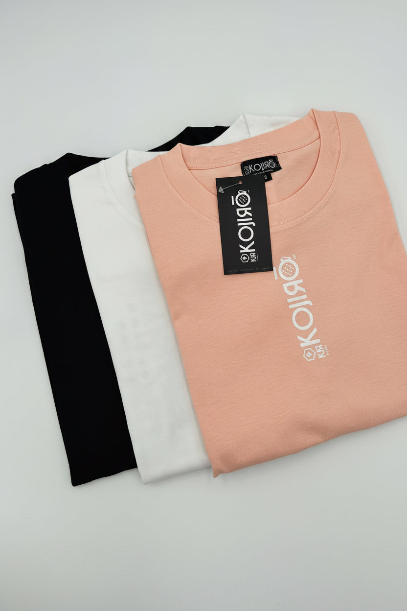 T-shirt KOJIRŌ Believe and Never Give Up homme streetwear noir blanc saumon - photo produit 9