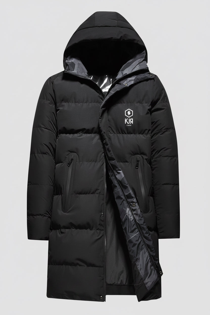 Doudoune longue KOJIRŌ homme coupe-vent impermeable noire - photo produit 2