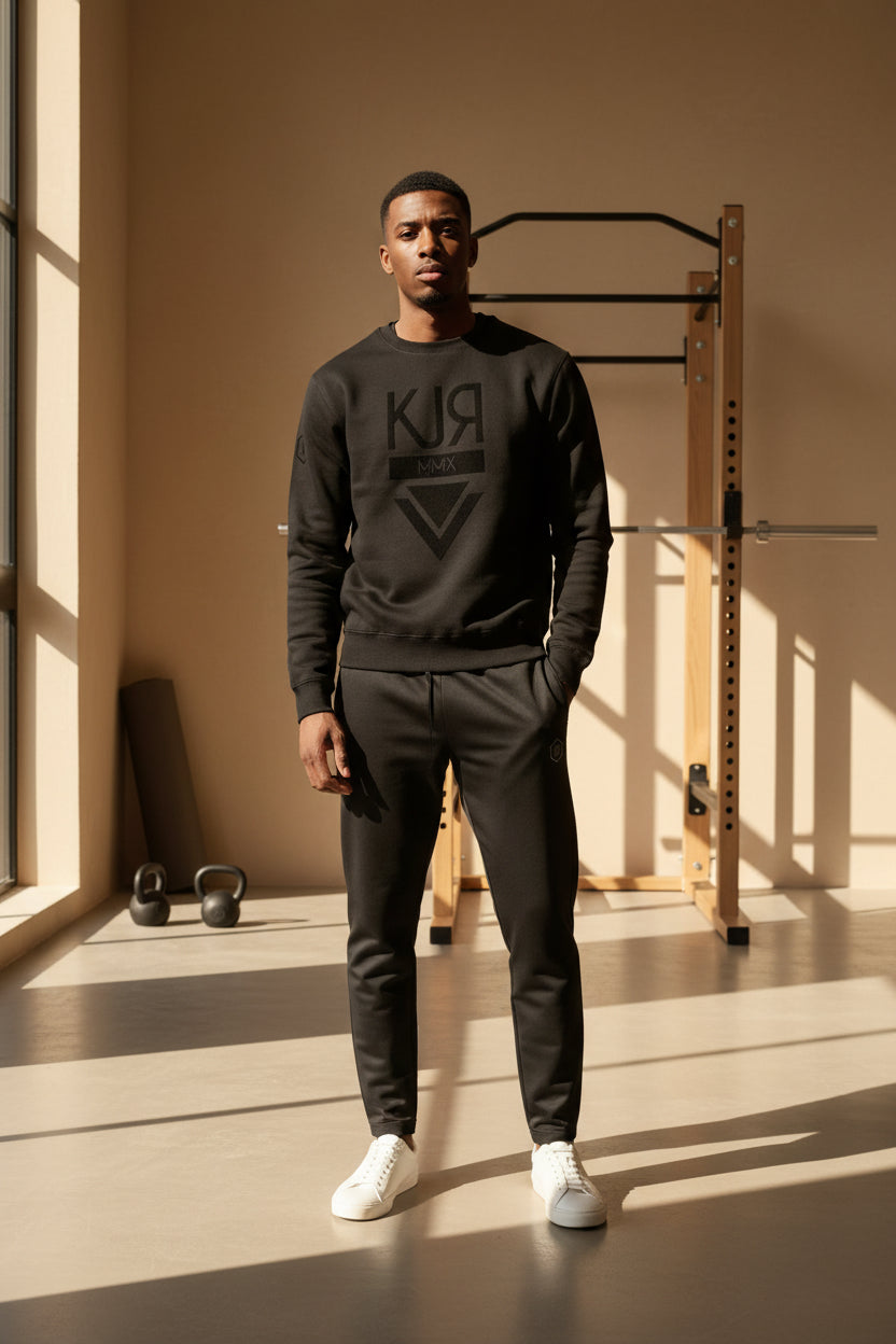 Sweat KOJIRŌ col rond noir homme streetwear - photo produit 3