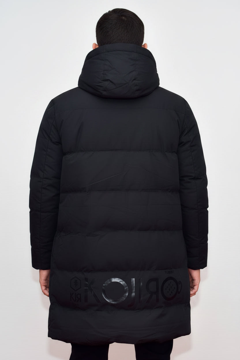 Doudoune longue KOJIRŌ homme coupe-vent impermeable noire - photo produit 6
